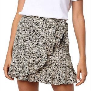 High Waist Animal Print Mini Skirt